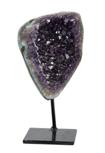 Amethyst Cluster Geode with Metal Stand - 39