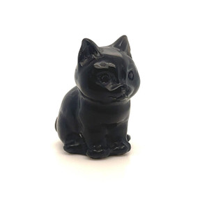 Black Obsidian Cat Miniature 