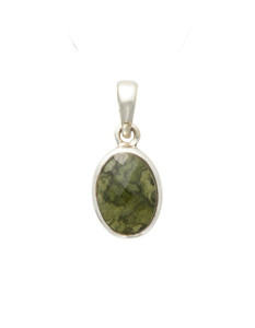 Faceted Moldavite Pendant - Sterling Silver - No.4