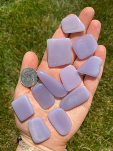 Lavender Fluorite Tumbled Stone Slice - Grade A 