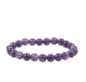 Lepidolite Elastic Bracelet - 8mm Beads Lepidolite Elastic Bracelet - 8mm Beads
