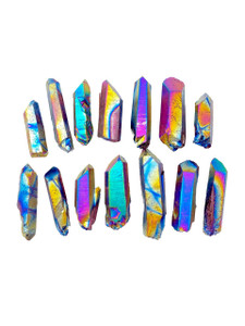 Raw Flame Aura Quartz Crystal Point