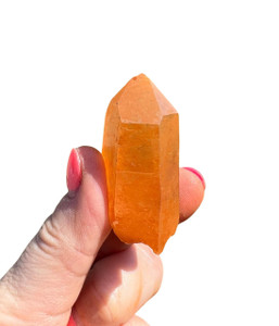 Raw Tangerine Quartz Point Crystal 