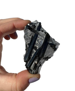 Raw Tourmalinated Clear Quartz Crystal